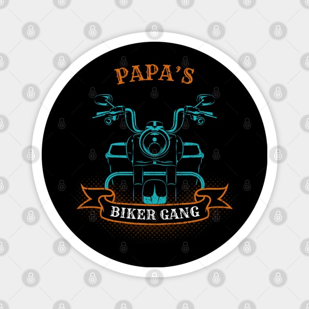 Papa's Biker Gang Father's Day Magnet by DwiRetnoArt99